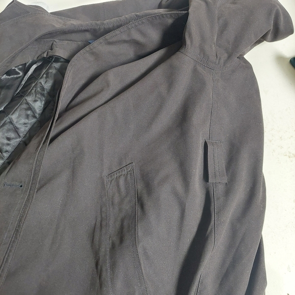 Ralph Lauren Black Trench Coat Vintage Size 44R Men Wool Liner Microfiber Soft - Picture 11 of 15